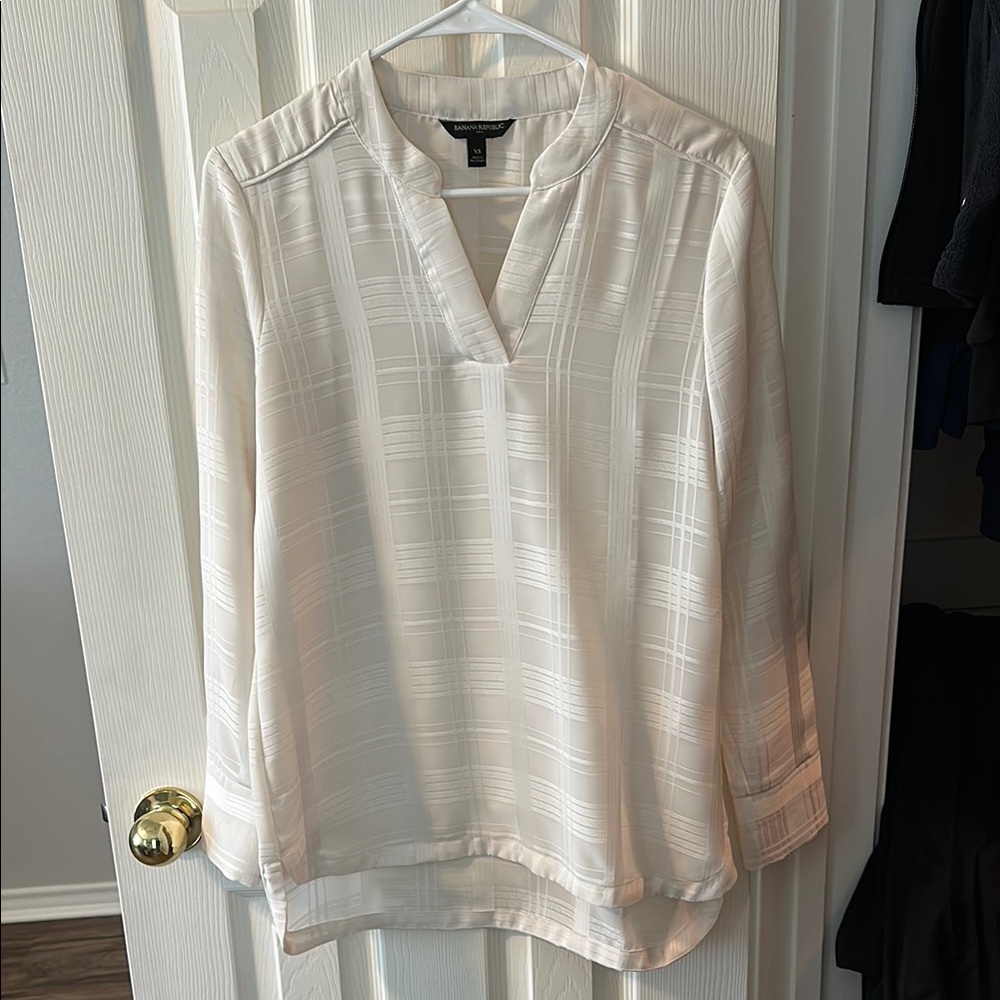 White V-Neck Blouse